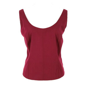 Antonio Melani Tank Top Womens 14 Burgundy Camisole Blouse Lined Side Zip New